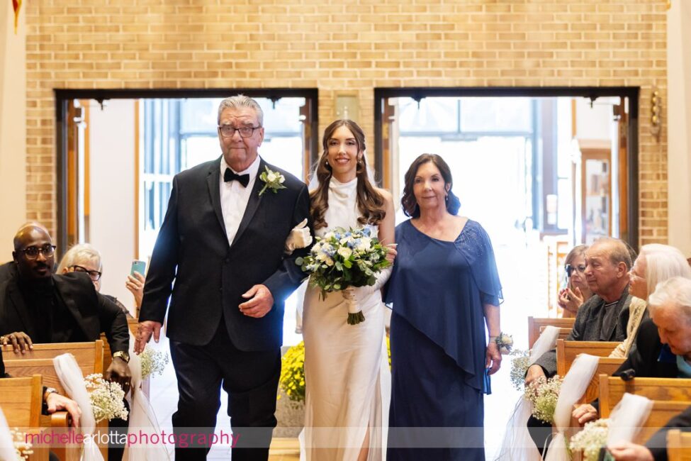 Whitehouse Station NJ wedding ceremony bride walking down the aisle