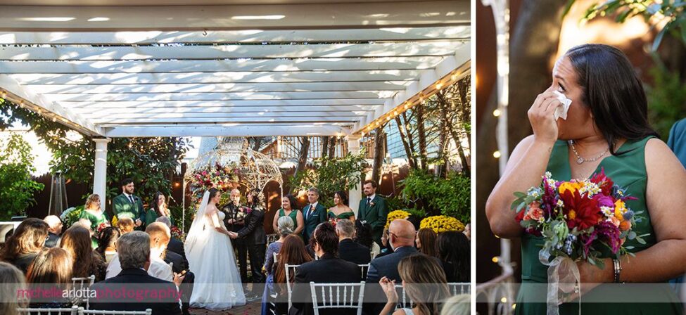 late fall outdoor garden wedding ceremony Gables LBI NJ 