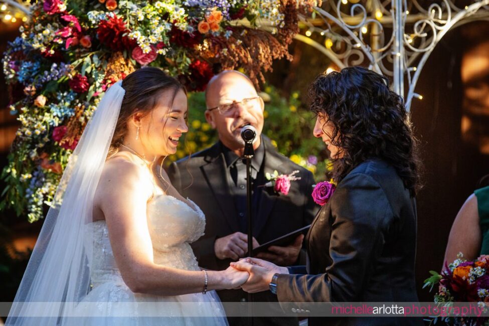 late fall outdoor garden wedding ceremony Gables LBI NJ 