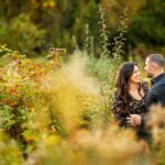 fall engagement sesssion in hunterdon county nj among goldenrod