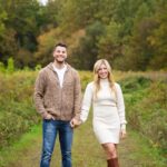 fall engagement sesssion in hunterdon county nj among goldenrod