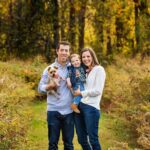 fall family photo session with dog new jersey