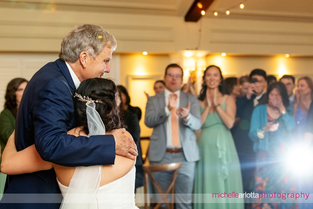 bride dances with father Lake Mohawk Country Club wedding reception NJ