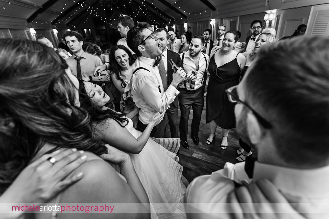 Lake Mohawk Country Club bride and groom during final wedding reception dance in New Jerset