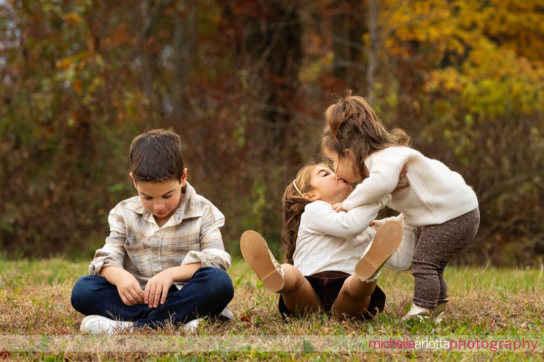 New Jersey fall family photo session with three kids