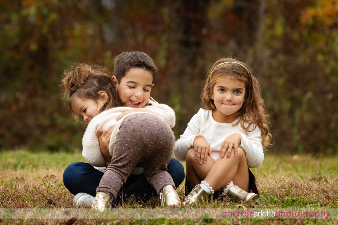 New Jersey fall family photo session with three kids