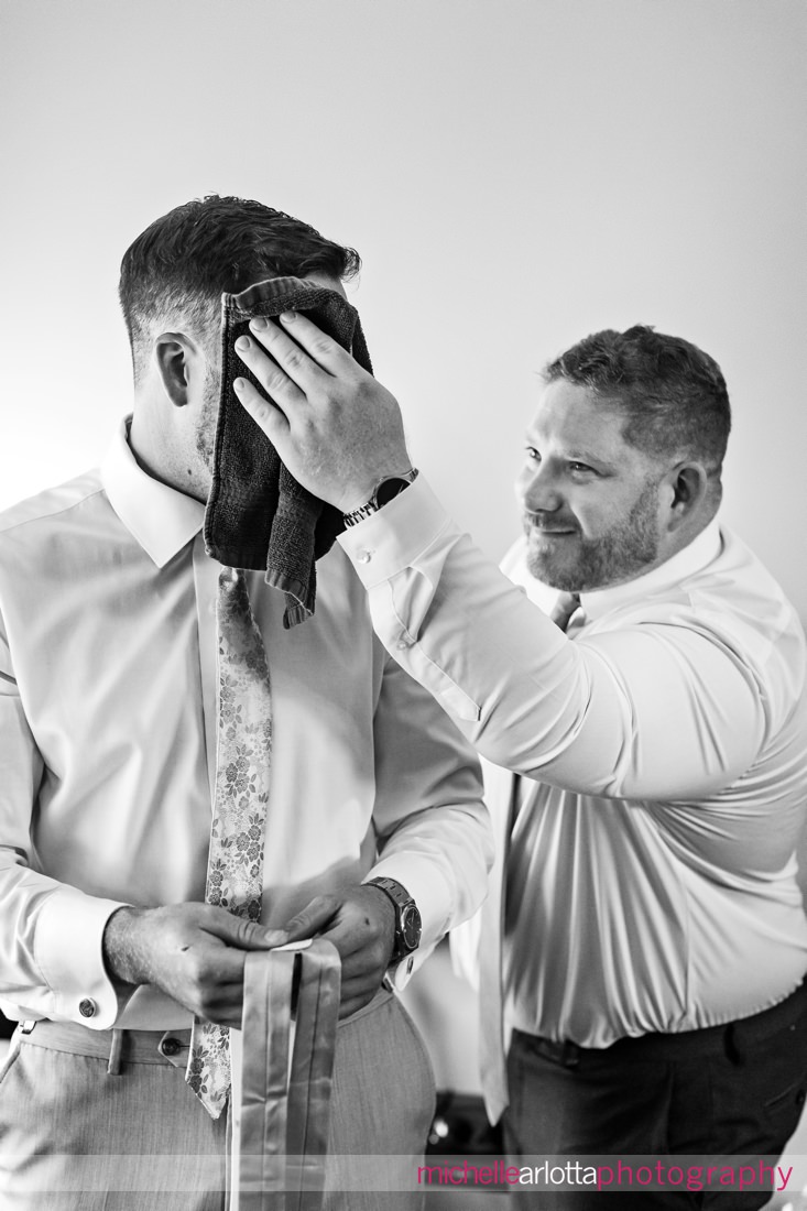 New Jersey wedding groom prep