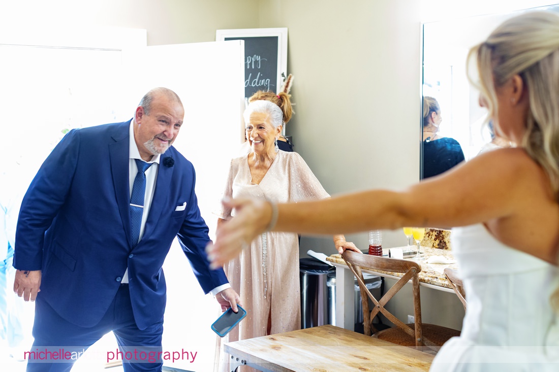 Perona Farms NJ bride first look with dad