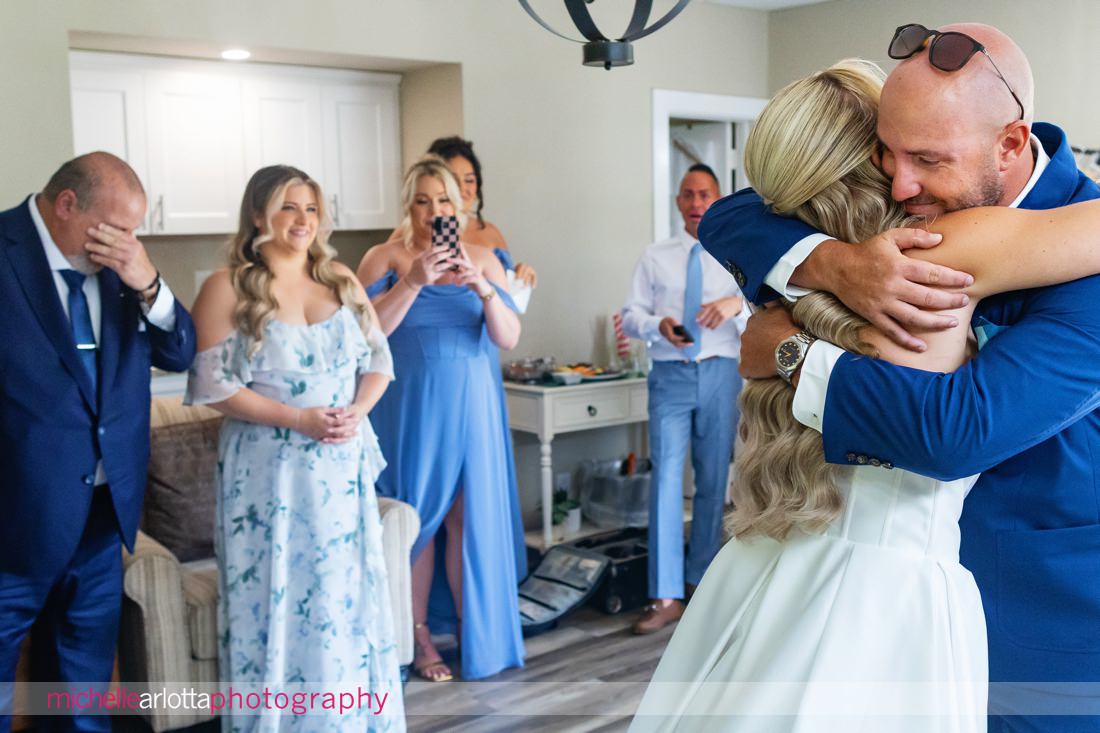 Perona Farms NJ bride first look with brother