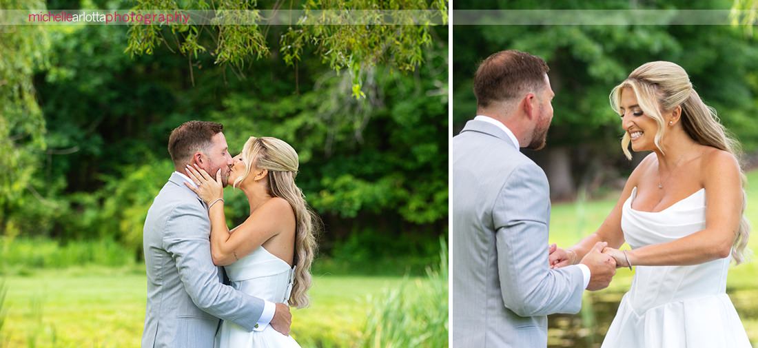 Perona Farms NJ bride and groom first look