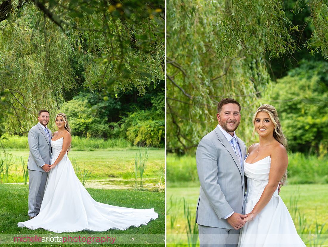 Perona Farms summer wedding New Jersey bride and groom portraits