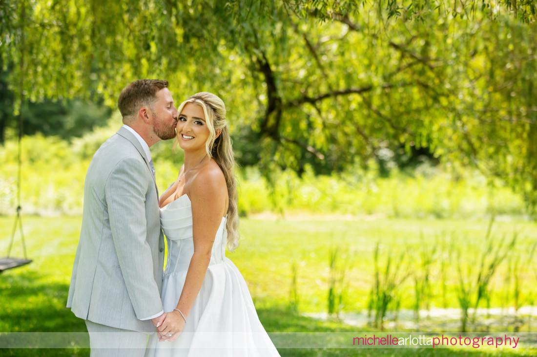 Perona Farms summer wedding New Jersey bride and groom portraits