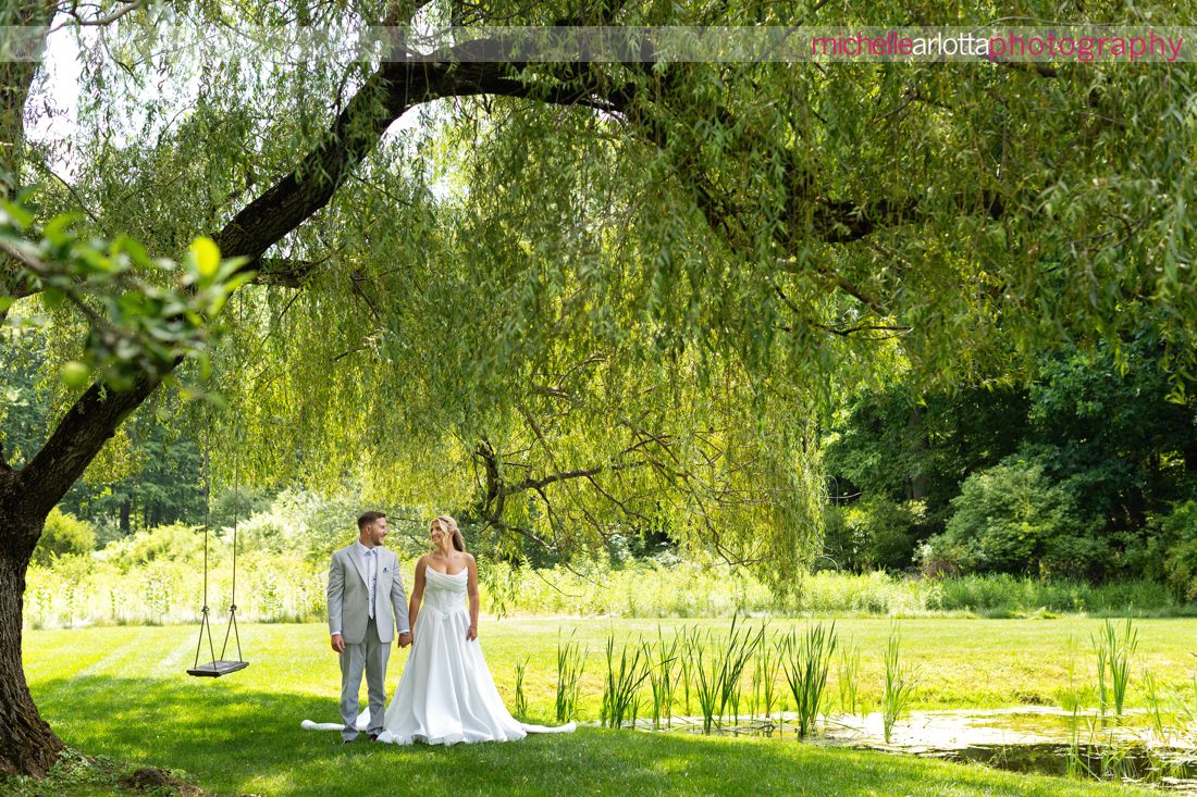 Perona Farms summer wedding New Jersey bride and groom portraits