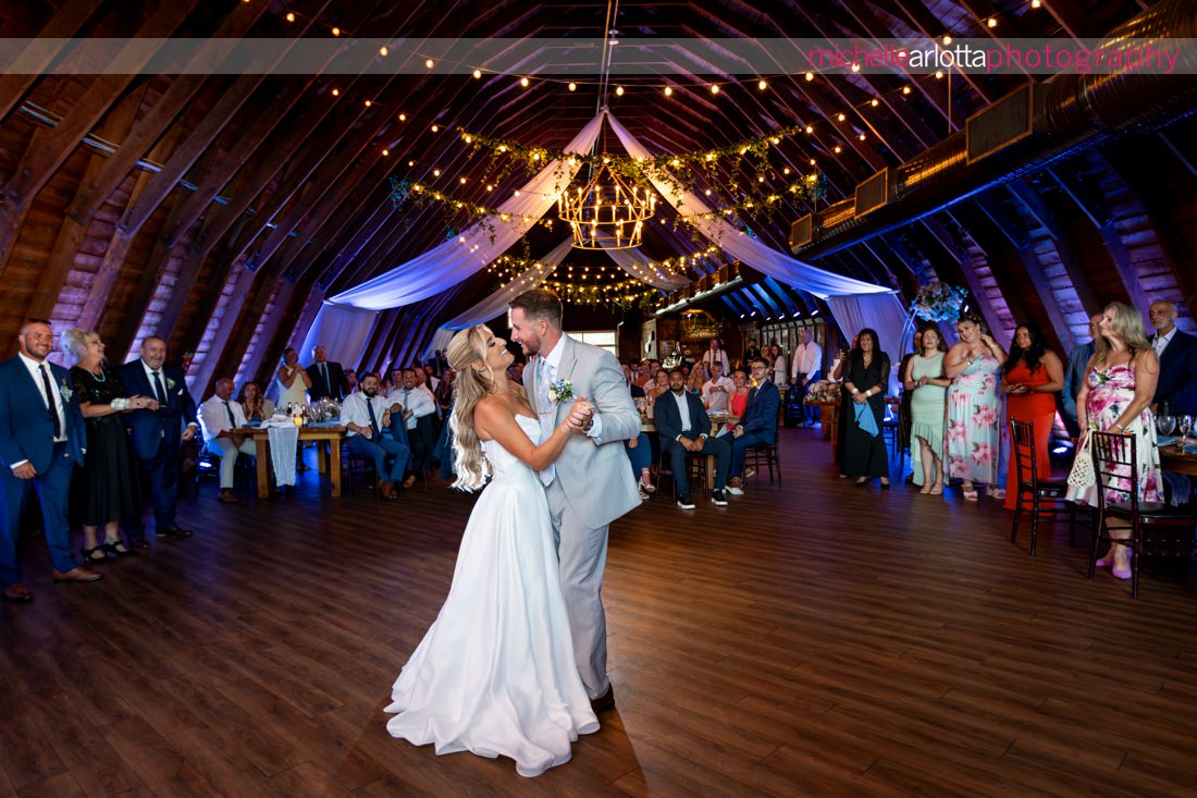 Perona Farms summer wedding reception NJ first dance