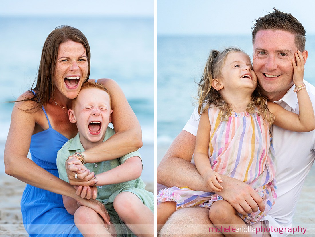 mother and son and father and daughter beach LBI family photos